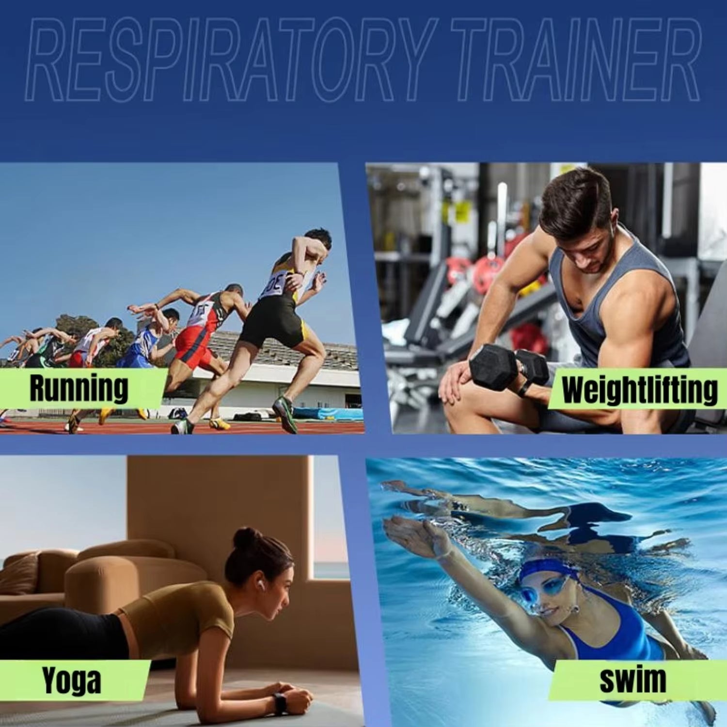 Sports Breathing Trainer Exercise Lung Face Mouthpiece Respirator Fitness Equipment Household Healthy Care Accessories